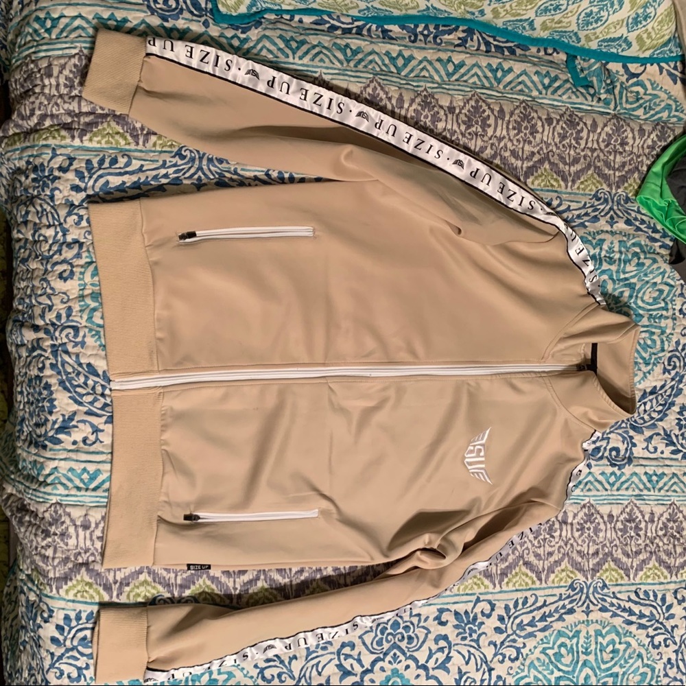 Men’s Sizeup full zip striped jacket L